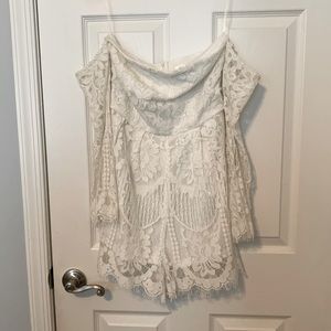 White lace romper